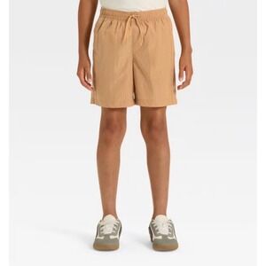 Boys' Nylon Shorts - art class™ Tan Active Shorts Elastic Waist Drawstring Tan